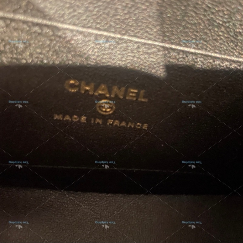 🌟全新Chanel 25s 手機包 黑金 芯片款-19