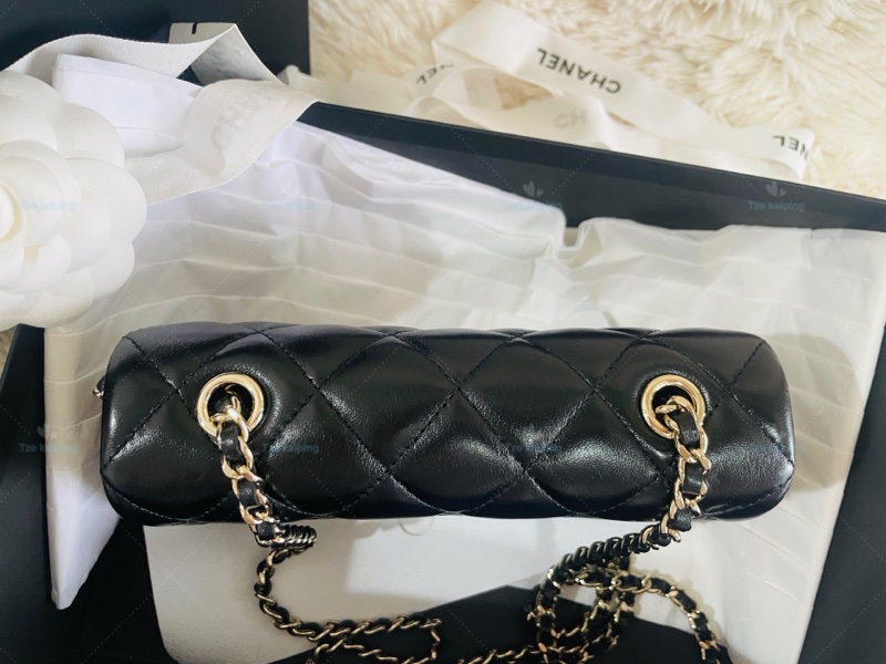 🌟全新Chanel 25s 手機包 黑金 芯片款-21