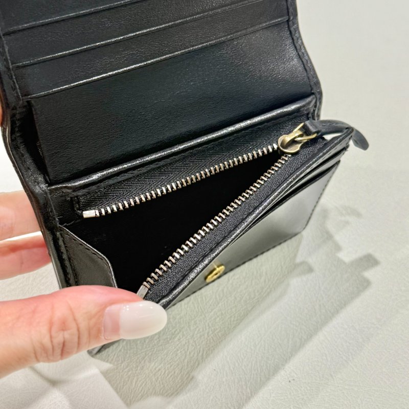 GUCCI - 黑色牛皮金釦GG Marmont 短夾-11