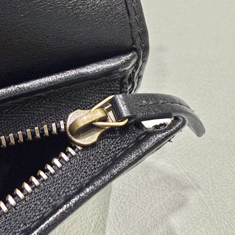 GUCCI - 黑色牛皮金釦GG Marmont 短夾-17