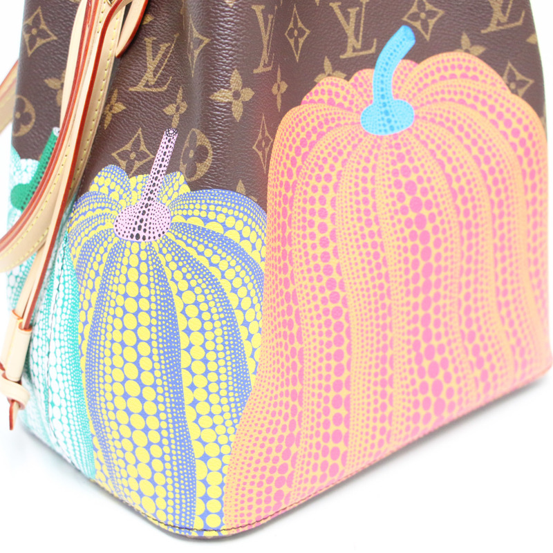 路易威登 x 草間彌生 NeoNoe MM 單肩包 M46473 Monogram Pumpkin Dot 棕色女士聯名斜背包-8