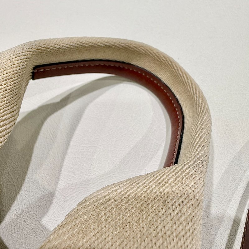 CHLOE - 米色拚棕色帆布Woody手提斜背包 / 小號-18