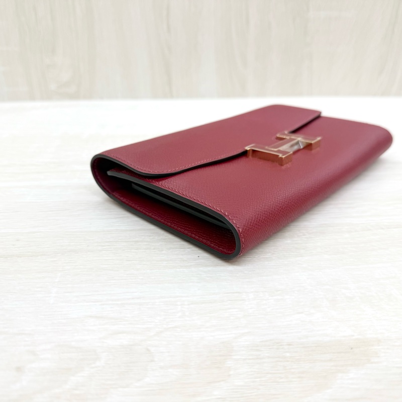HERMES石榴紅色EPSOM康康長夾-5