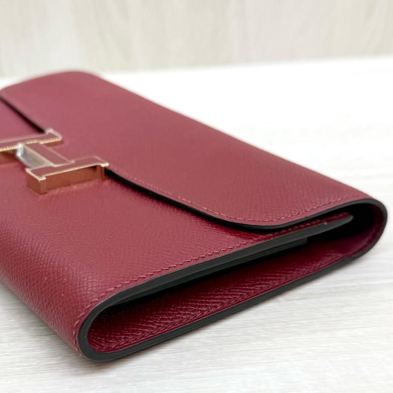 HERMES石榴紅色EPSOM康康長夾-13