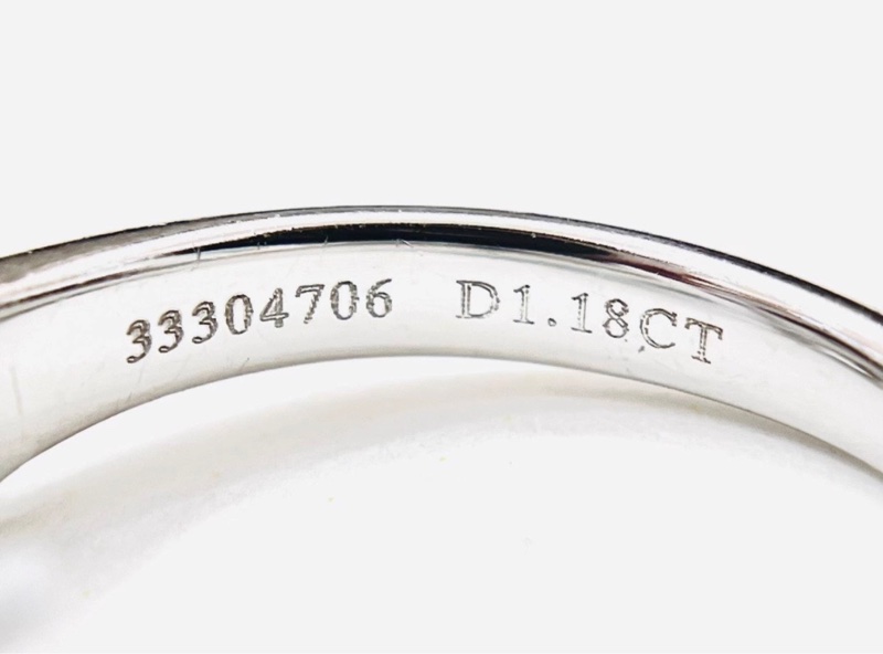 Tiffany 1.18克拉鑽戒 百年經典六爪系列 主鑽1.18克拉 顏色F色 淨度VS2 切工EX 拋光EX對稱VG 無螢光-3