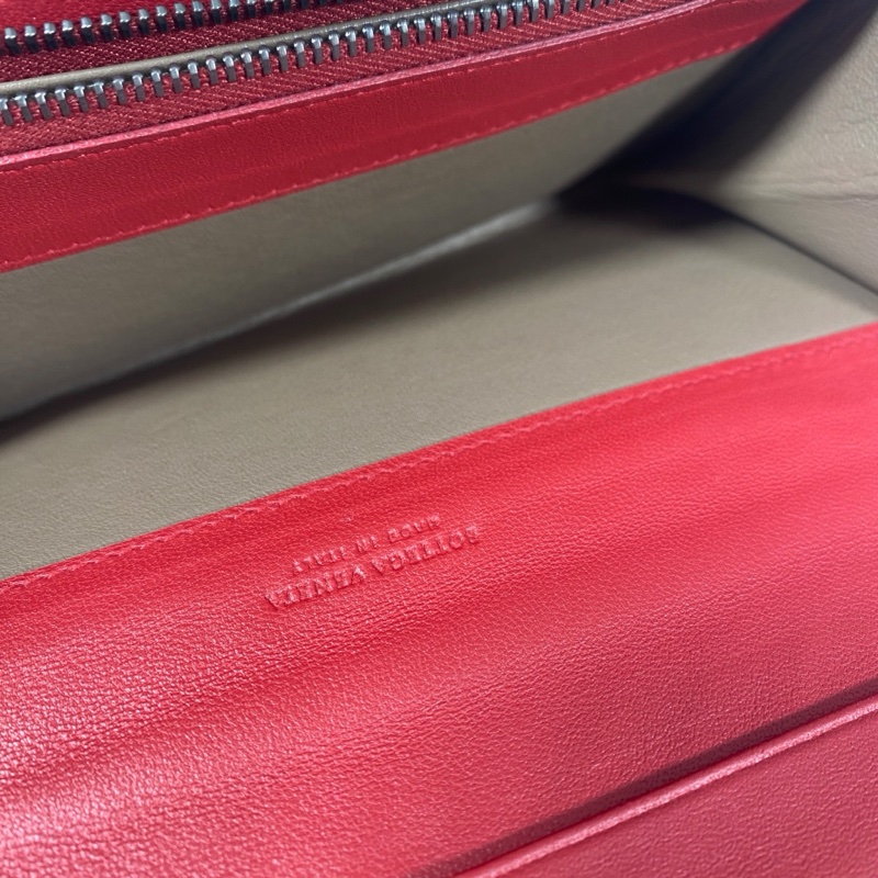 甜價出清分享✨  BOTTEGA VENETA 黑紅撞色 編織皮革 10卡 零錢袋 對開長夾-10