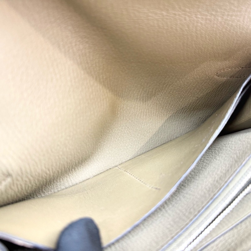 HERMES卡其色鴕鳥皮Kelly長夾-8