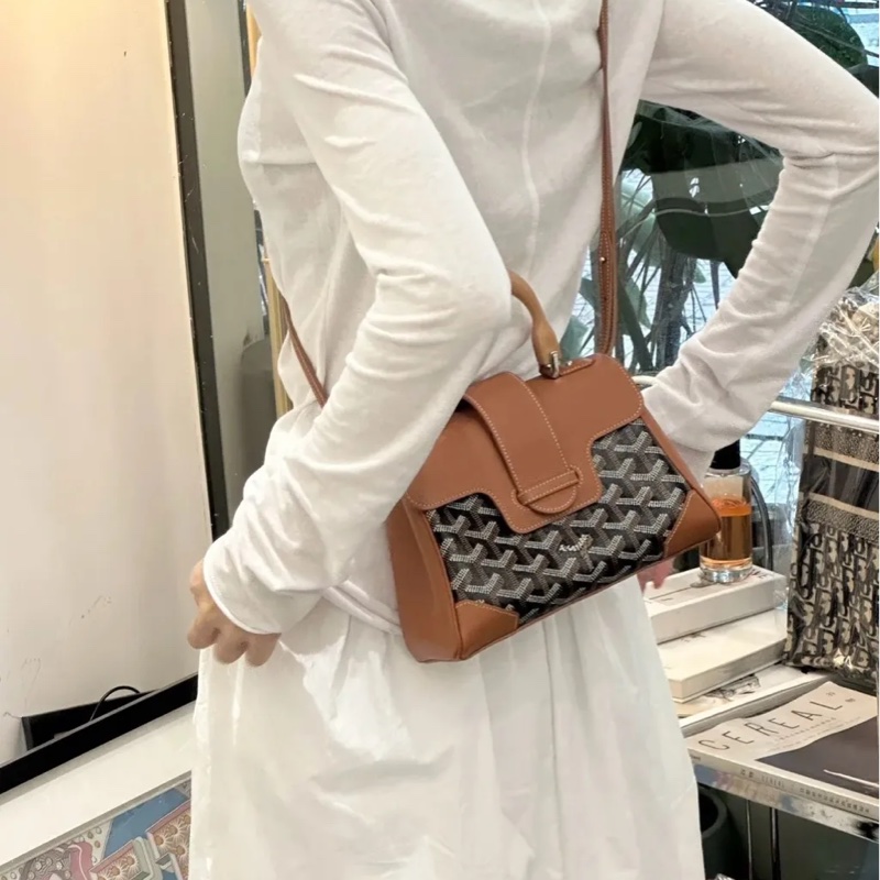 近新附鑒定報告✨ GOYARD SAIGON 西貢包木質手把手提斜背包金剛色(棕）-2