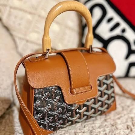 近新附鑒定報告✨ GOYARD SAIGON 西貢包木質手把手提斜背包金剛色(棕）-4