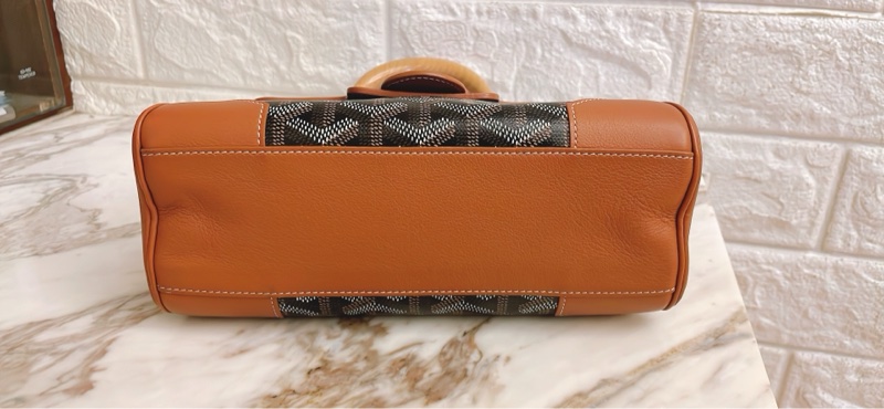 近新附鑒定報告✨ GOYARD SAIGON 西貢包木質手把手提斜背包金剛色(棕）-8