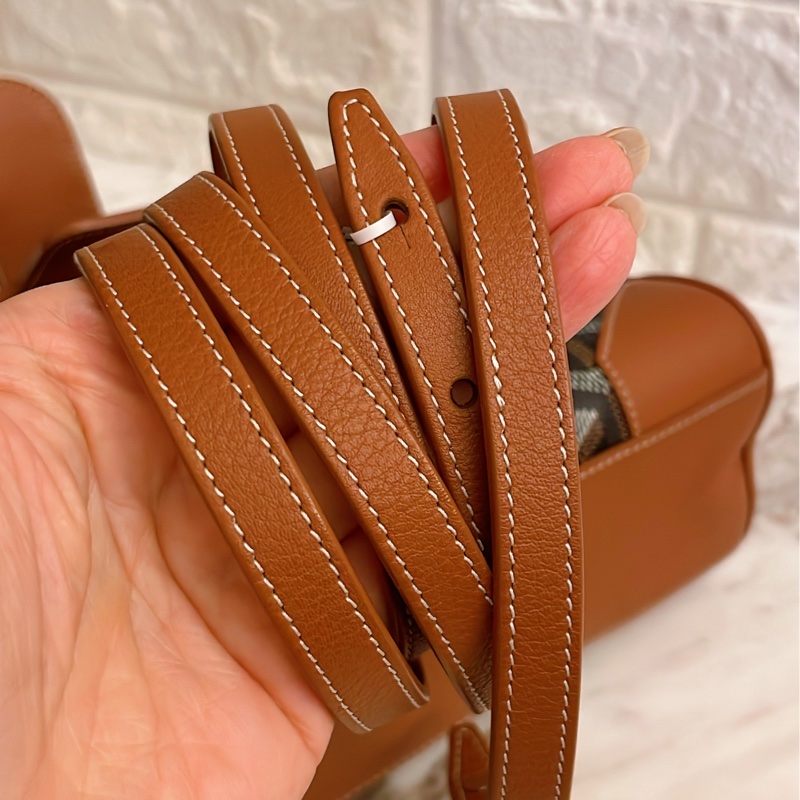 近新附鑒定報告✨ GOYARD SAIGON 西貢包木質手把手提斜背包金剛色(棕）-11