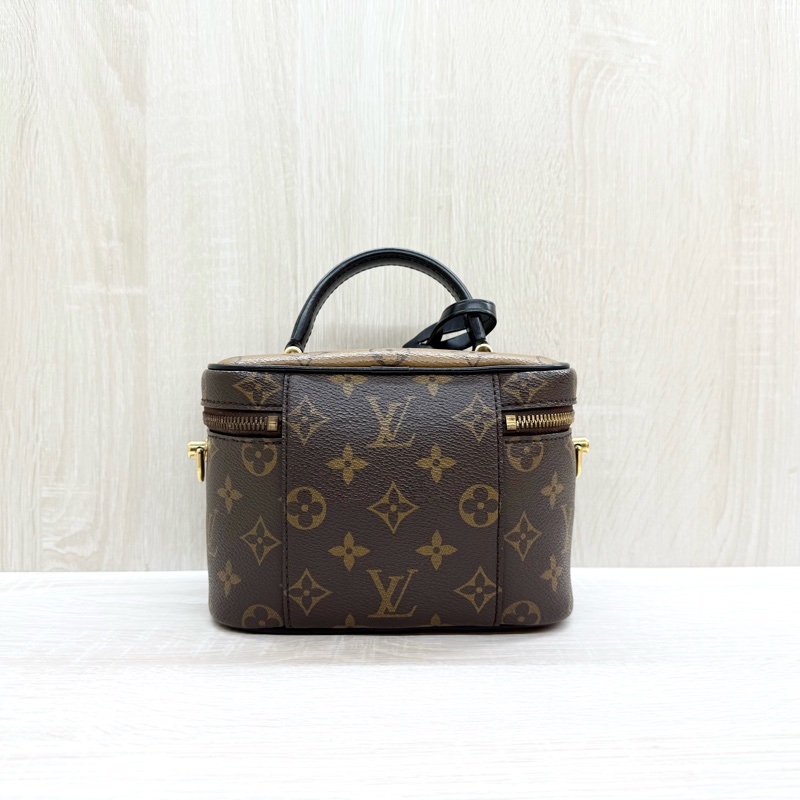 LV雙色原花Vanity PM手提側背化妝箱包/M45165-1