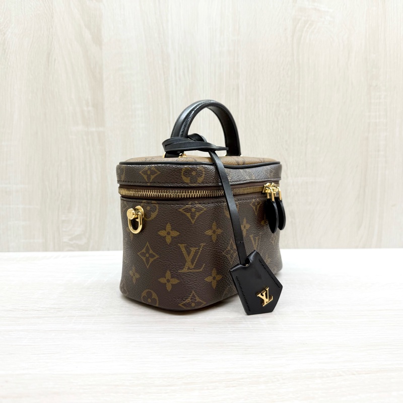 LV雙色原花Vanity PM手提側背化妝箱包/M45165-3