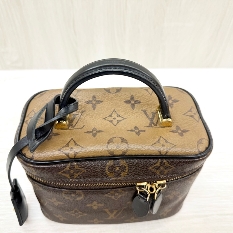 LV雙色原花Vanity PM手提側背化妝箱包/M45165-5