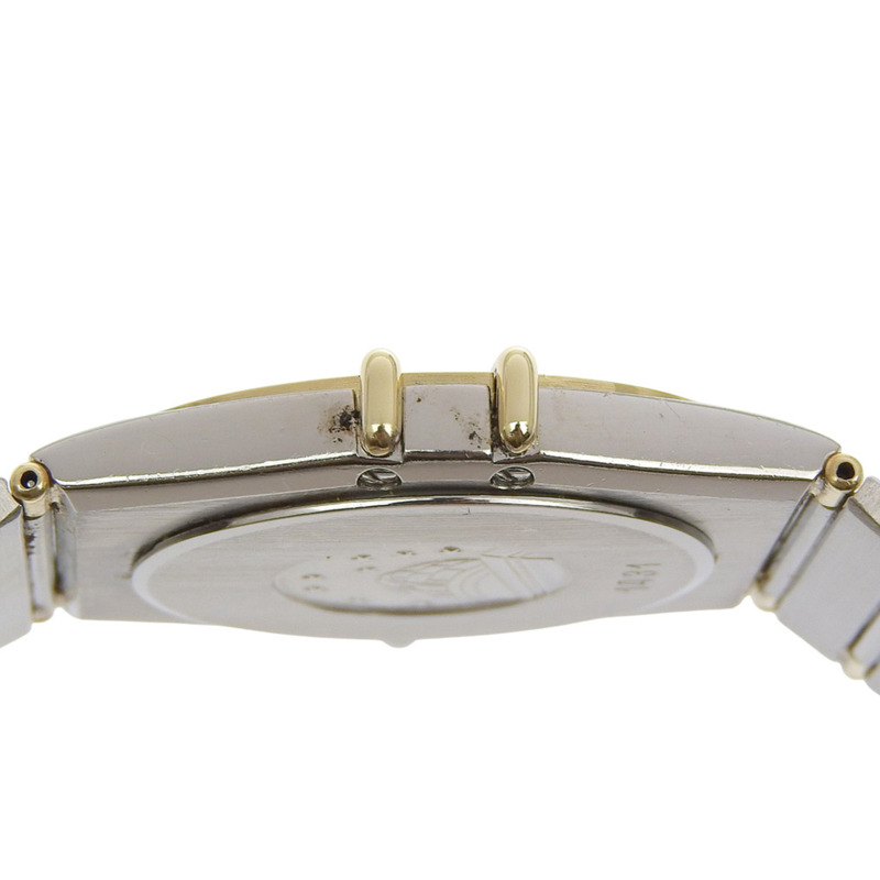 歐米茄星座系列男士腕錶，不鏽鋼錶殼鑲鑽，石英機芯，指針式顯示，銀色錶盤-6