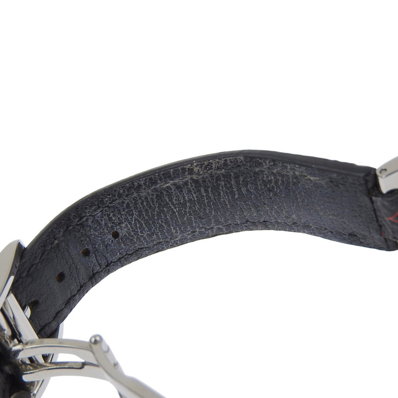 路易威登 Tambour Slim 女士腕錶，8 顆鑽石，型號 Q12MGA，不銹鋼和皮革錶殼，石英機芯，指針式顯示，銀色錶盤-7