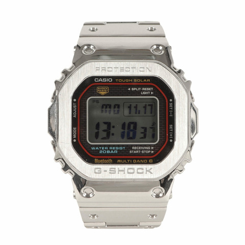 卡西歐 G-SHOCK GMW-B5000D-1CJF 第一代全金屬錶盤彩色太陽能電波腕錶 銀色 男士