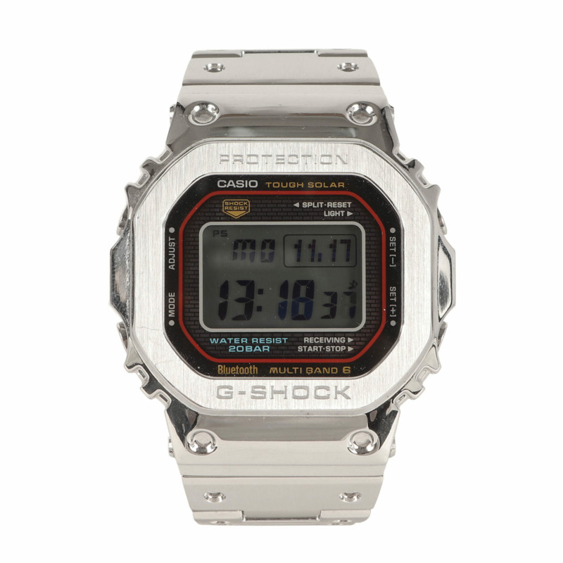 卡西歐 G-SHOCK GMW-B5000D-1CJF 第一代全金屬錶盤彩色太陽能電波腕錶 銀色 男士-0
