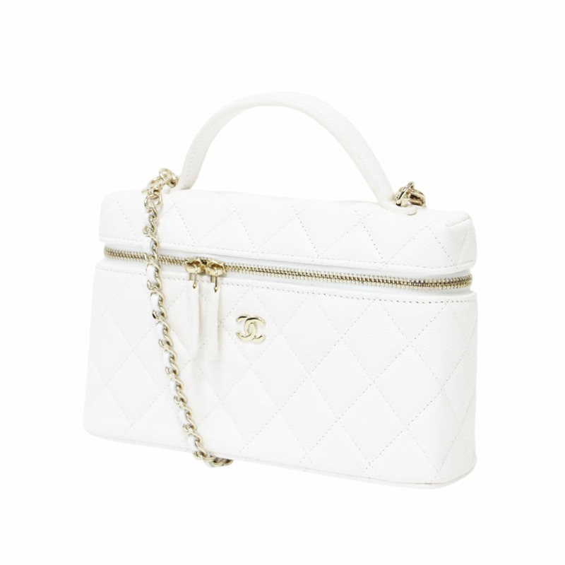 香奈兒 (CHANEL) 香奈兒 25 鏈條肩背包 AP4385 手提包 Vanity Matelasse Coco Mark Caviar 皮革白金女士-0