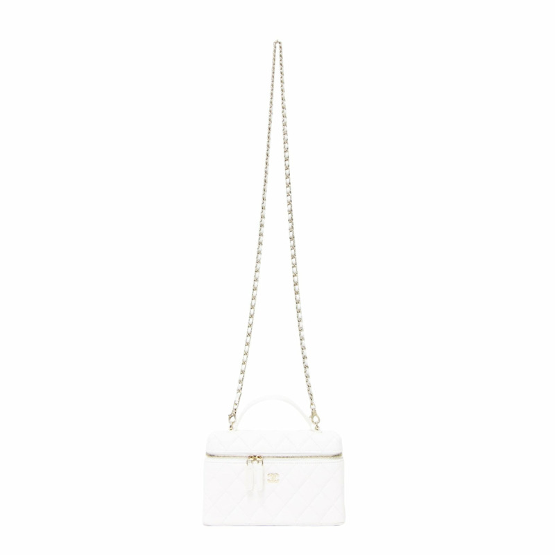 香奈兒 (CHANEL) 香奈兒 25 鏈條肩背包 AP4385 手提包 Vanity Matelasse Coco Mark Caviar 皮革白金女士-2