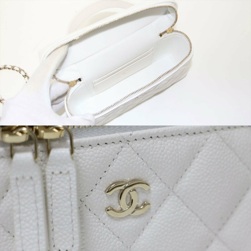 香奈兒 (CHANEL) 香奈兒 25 鏈條肩背包 AP4385 手提包 Vanity Matelasse Coco Mark Caviar 皮革白金女士-7