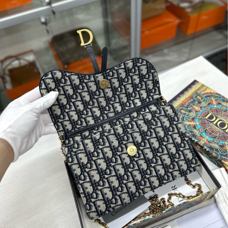 Dior老花馬鞍大號Woc鏈條包 尺寸約22*14-6