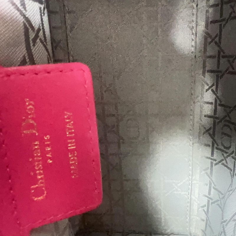 DIOR Lady dior 五格戴妃 玫紅色 羊皮-13