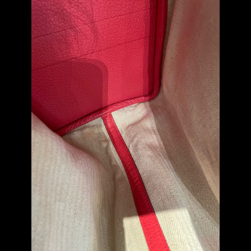 Hermes garden party36 紅色銀扣花園包 框刻-9