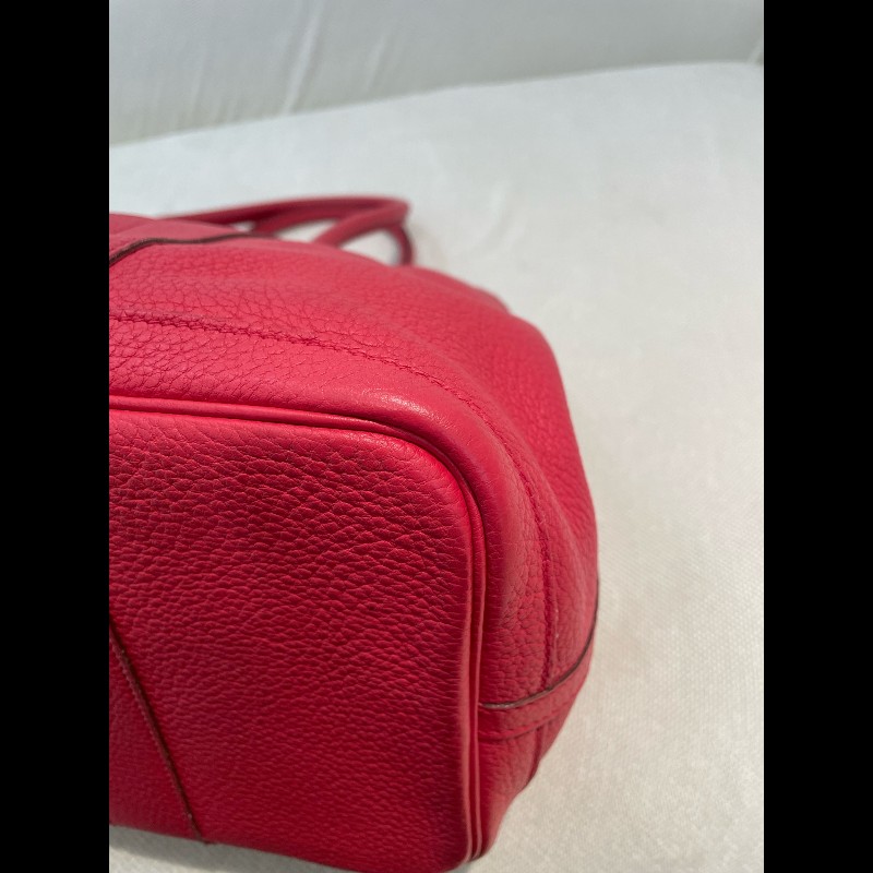 Hermes garden party36 紅色銀扣花園包 框刻-19