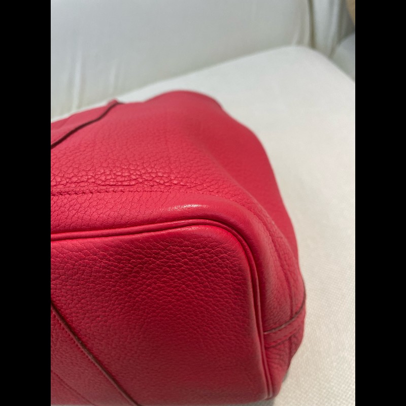 Hermes garden party36 紅色銀扣花園包 框刻-20
