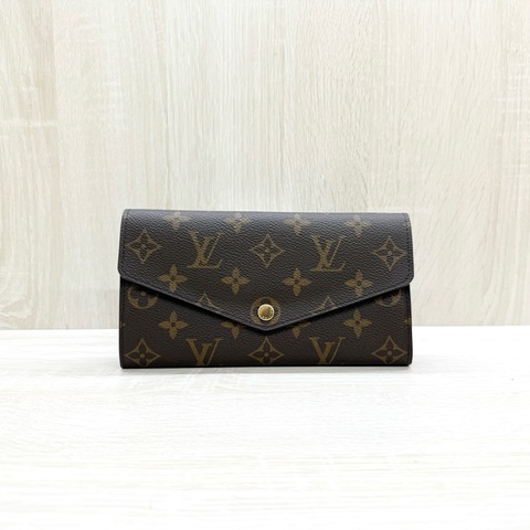 LV原花咖啡內裡下蓋信封長夾M60531