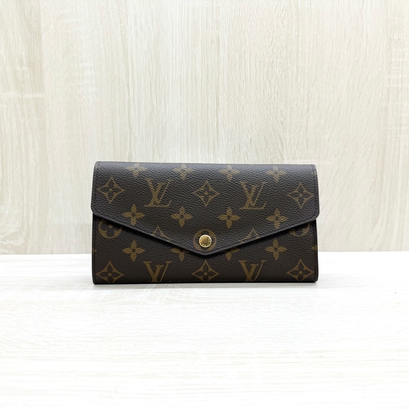 LV原花咖啡內裡下蓋信封長夾M60531-0