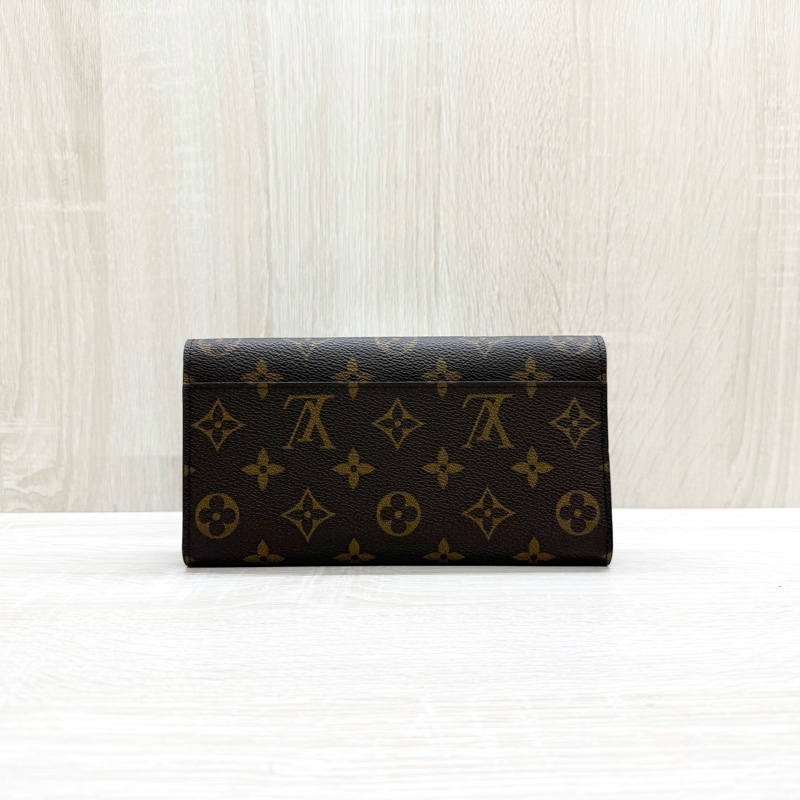 LV原花咖啡內裡下蓋信封長夾M60531-1