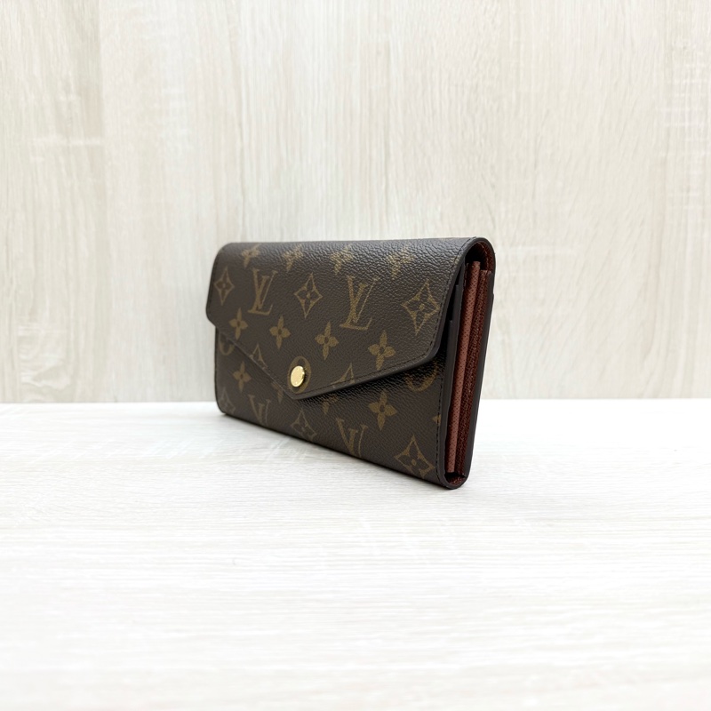 LV原花咖啡內裡下蓋信封長夾M60531-2