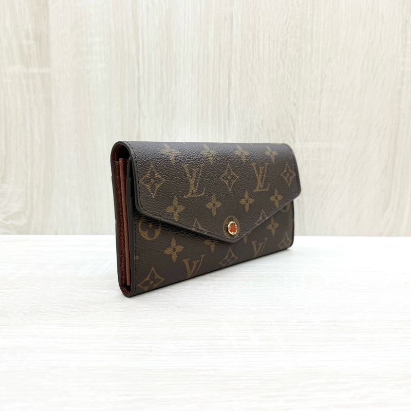 LV原花咖啡內裡下蓋信封長夾M60531-3