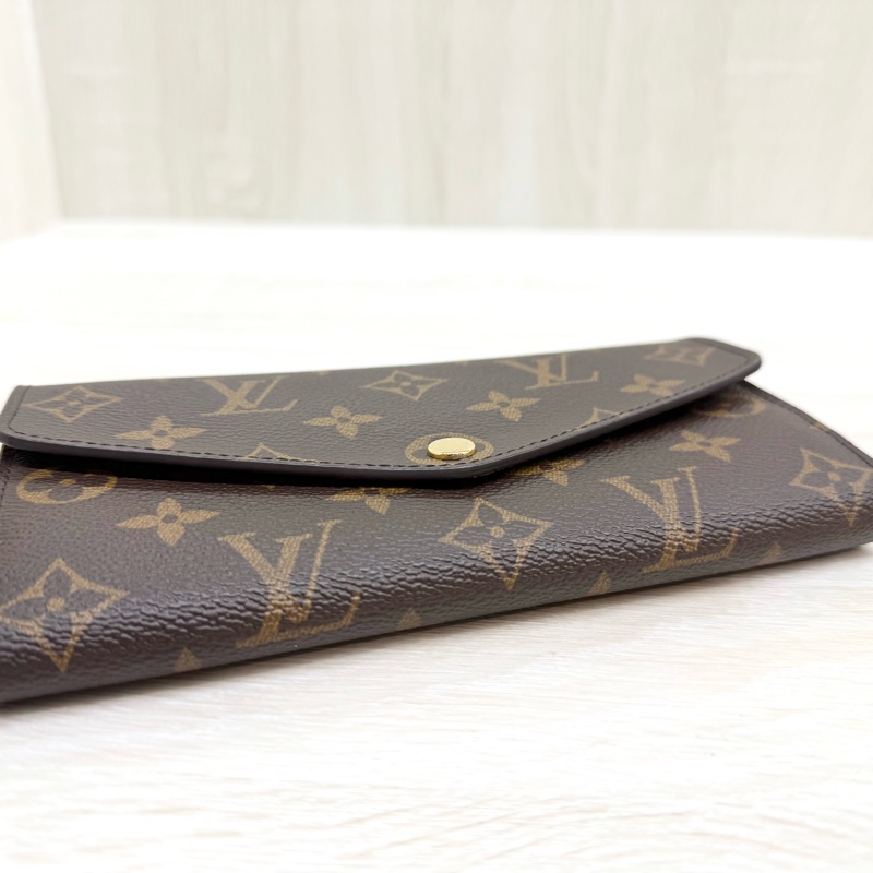 LV原花咖啡內裡下蓋信封長夾M60531-8