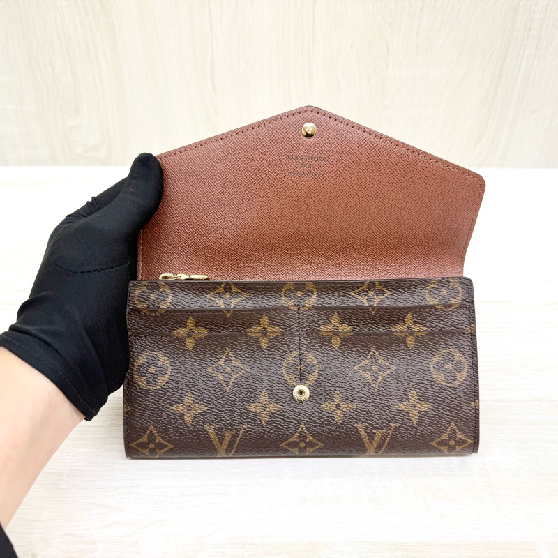 LV原花咖啡內裡下蓋信封長夾M60531-9