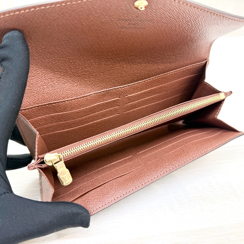 LV原花咖啡內裡下蓋信封長夾M60531-11