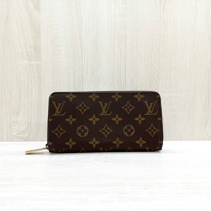 LV棕色老花拉鍊長夾M42616-0