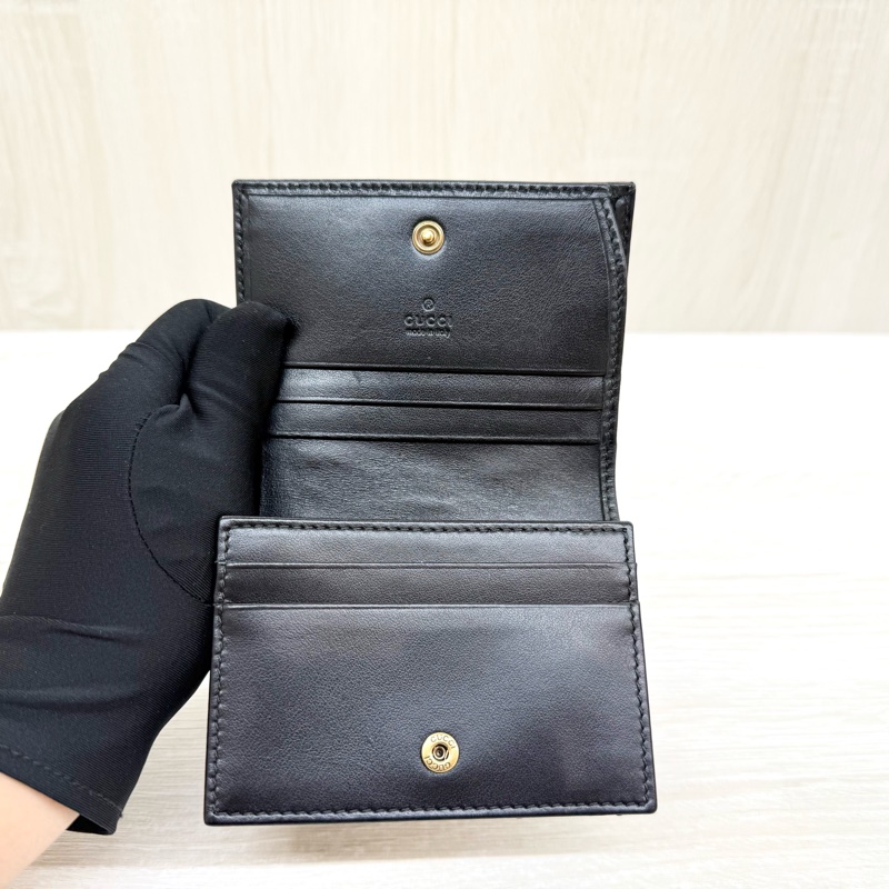 GUCCI黑色馬夢對開短夾466492-6