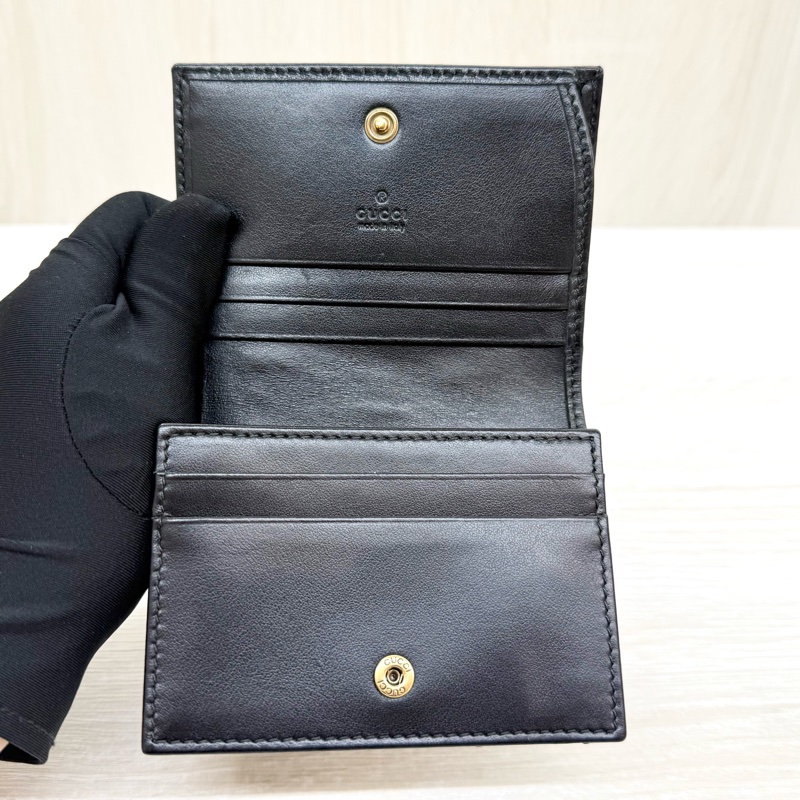 GUCCI黑色馬夢對開短夾466492-12