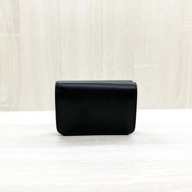 BALENCIAGA黑色三折燙金MINI短夾-1