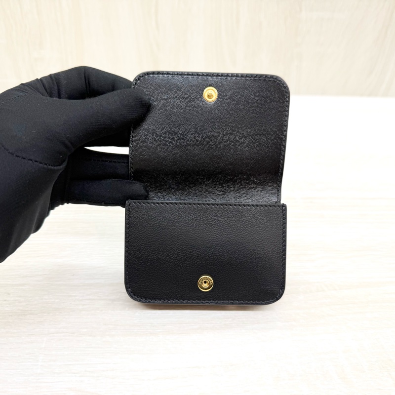 BALENCIAGA黑色三折燙金MINI短夾-9