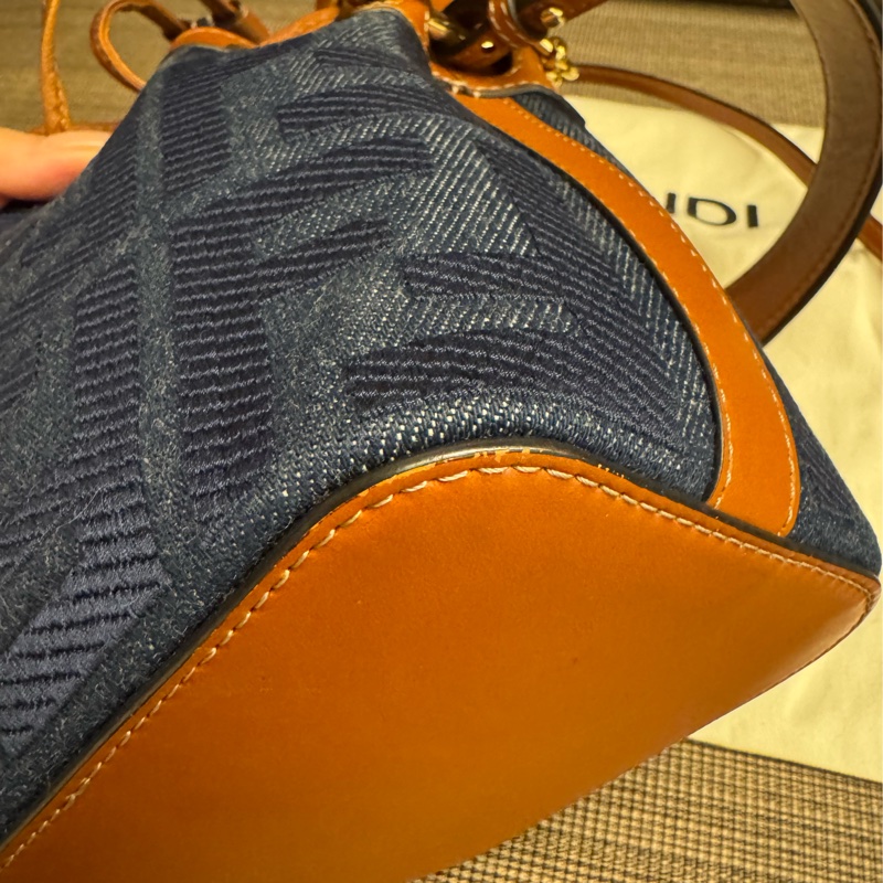 FENDI 牛仔拼皮 迷你小水桶-6