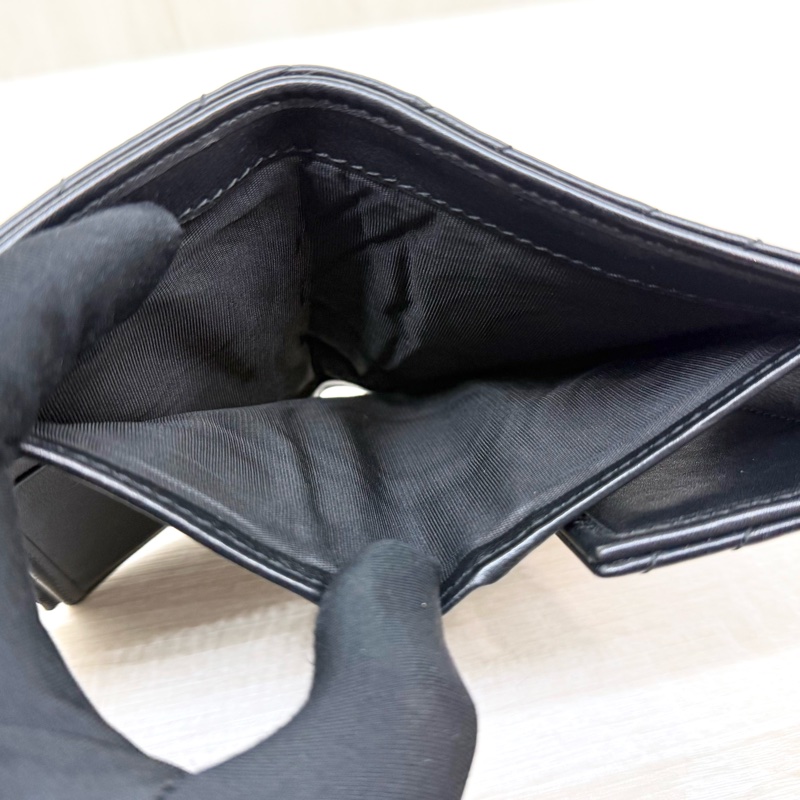 GUCCI黑色牛皮馬夢金釦三折短夾474802-13