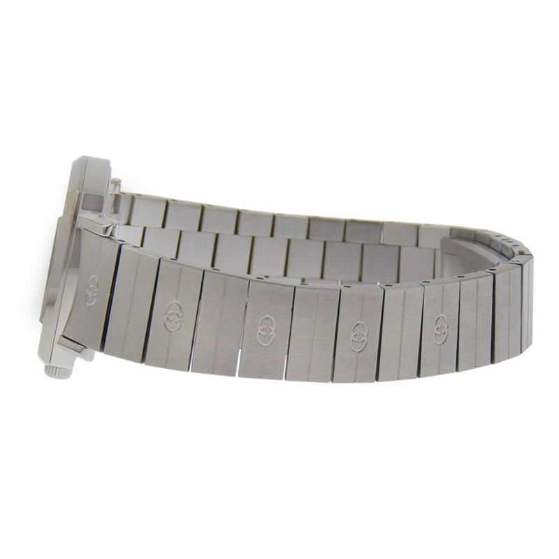 Gucci Grip腕錶，雙G互扣標誌，157.5毫米，不鏽鋼錶殼，石英機芯，指針式顯示，白色錶盤，女款-3