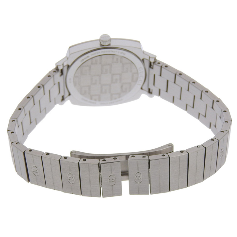 Gucci Grip腕錶，雙G互扣標誌，157.5毫米，不鏽鋼錶殼，石英機芯，指針式顯示，白色錶盤，女款-4