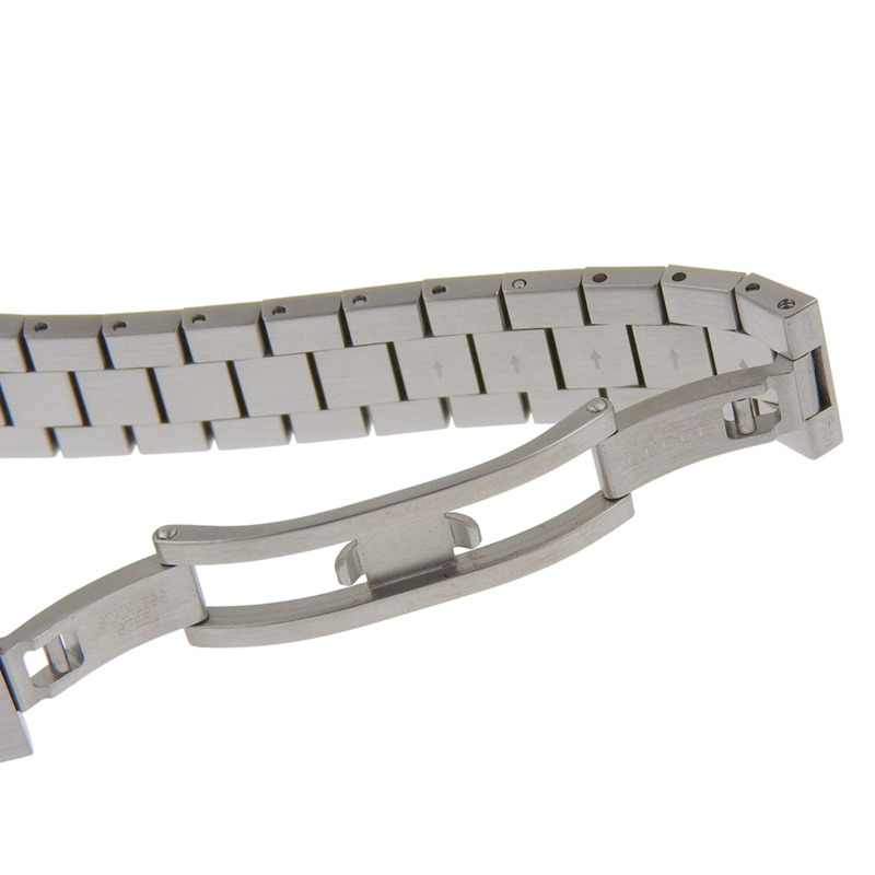 Gucci Grip腕錶，雙G互扣標誌，157.5毫米，不鏽鋼錶殼，石英機芯，指針式顯示，白色錶盤，女款-6