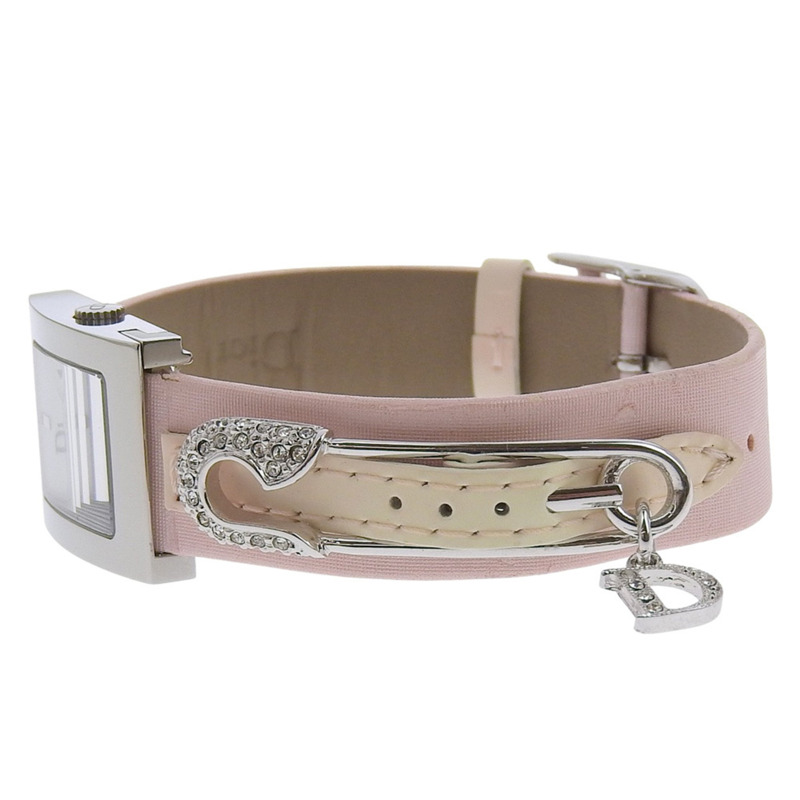 Christian Dior Maris腕錶D78-109，不鏽鋼錶殼搭配皮革錶帶，石英機芯，指針式顯示，白色錶盤，女士款-3