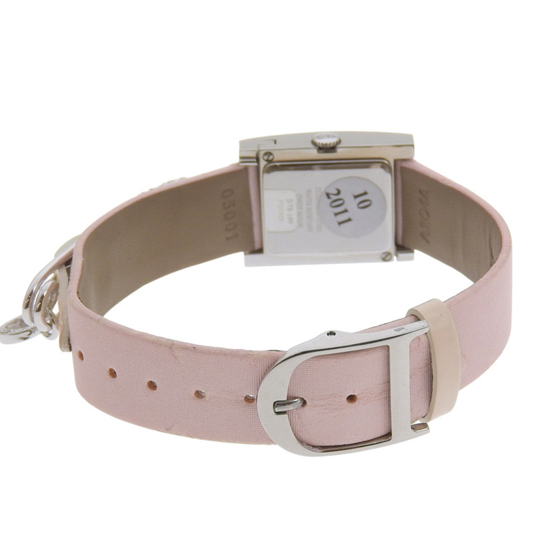 Christian Dior Maris腕錶D78-109，不鏽鋼錶殼搭配皮革錶帶，石英機芯，指針式顯示，白色錶盤，女士款-4